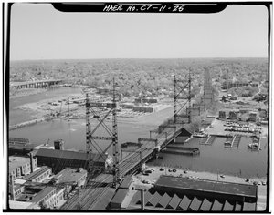 Pont de la rivière Norwalk, Norwalk, Connecticut (photo n/b)