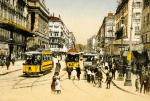 La Canebière avec tramways, Marseille, France, c. 1900 (photo)