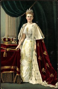 Reine Wilhelmine des Pays-Bas avec couronne, tige - Photographer German