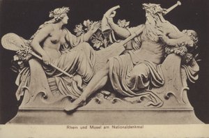 Figures allégoriques représentant le Rhin et la Moselle sur le Nationaldenkmal, monument commémorant l