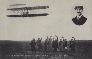 Aviateur américain Orville Wright et sa machine volante