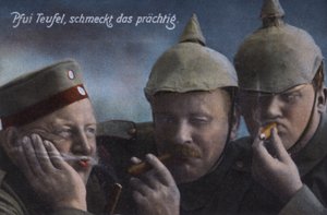 Soldats allemands profitant de cigares