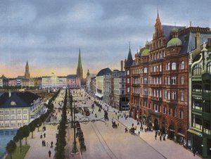 Hambourg : Jungfernstieg mit Alsterdamm