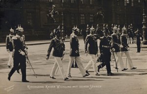 Kaiser Wilhelm II et ses fils (photo n/b) - Photographer German