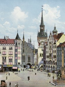 Munich : Marienplatz Mit Altem Rathaus