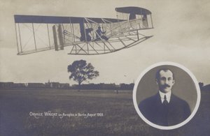 Orville Wright pilotant son avion à Berlin, août