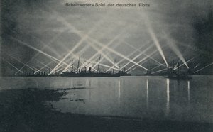 Spectacle de projecteurs par la marine allemande - Photographer German