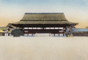 Japon, vers 1912 : Salle Shishinden dans le Palais de Kyoto, utilisée pour l