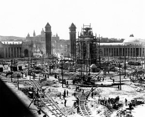 Construction à Barcelone, vers 1910 - Photographer Spanish