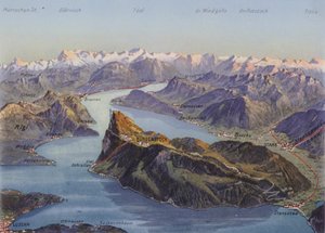 Burgenstock et lac de Vierwaldstattersee (photo couleur)