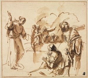 Un moine prêchant - Pier Francesco Mola
