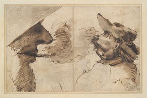 Caricatures de deux têtes masculines