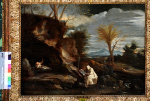 Paysage avec deux moines chartreux - Pier Francesco Mola