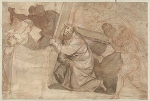 Christ tombe sous la croix - Pier Francesco Morazzone (circle of)