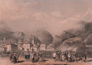 Bivouac des troupes françaises à Suse, Piémont - Blaise Nicolas Le Sueur