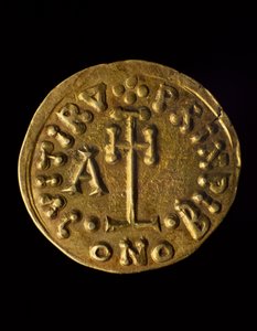 Solidus du prince Arechi, verso, pièces lombardes, VIIIe siècle - Blaise Nicolas Le Sueur