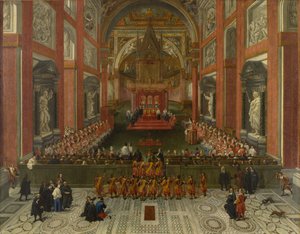 Benoît XIII présidant le synode provincial romain de 1725, Basilique Saint-Jean-de-Latran