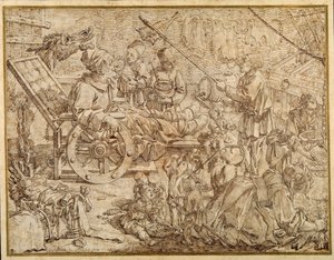 Polcinello invalide avec la goutte - Pier Leone Ghezzi