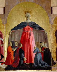 Polyptyque de la Miséricorde : la Vierge de la Miséricorde, entourée de saints (détail)