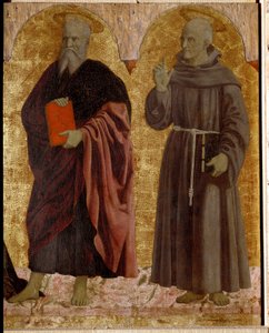 Polyptyque de la Miséricorde : la Vierge de la Miséricorde, entourée de saints (détail) - Piero della Francesca