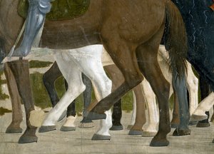 La Légende de la Vraie Croix, la Victoire de Constantin au Pont Milvius, pieds des chevaux (détail)