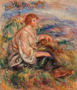 Femme en blouse de tulle et en jupe noire - Pierre-Auguste Renoir