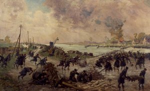 Troupes belges en combat sur l