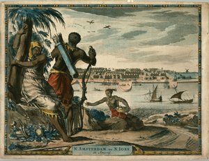 N. Amsterdam, ou N Iork en Amérique, ca. 1700 - Pierre  Mortier