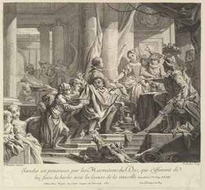Sancho poursuivi par les garçons de cuisine du duc, XVIIIe siècle