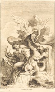 Deux tritons et un cygne - Pierre Alexandre Aveline after François Boucher