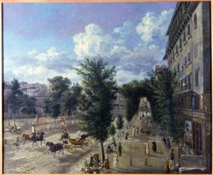 Le boulevard des Capucines et la rue basse du rempart