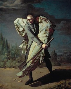 Young et sa fille … (oil on canvas) - Pierre Antoine Augustin Vafflard