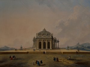 Études architecturales fantastiques avec des figures - Pierre Antoine Demachy