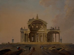 Études architecturales fantastiques avec figures - Pierre Antoine Demachy