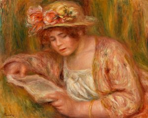 Andrée en chapeau, lisant - Pierre Auguste Renoir