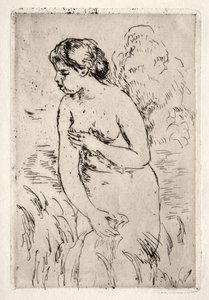 Baigneuse debout, à mi-jambes