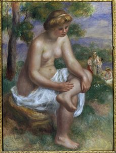 Baigneuse assise dans un paysage appelée Eurydice