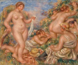 Composition, cinq baigneuses