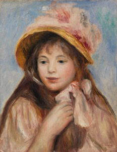 Jeune fille au chapeau rose