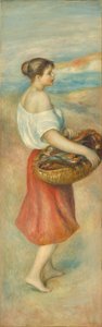 Fille avec un panier de poissons - Pierre Auguste Renoir