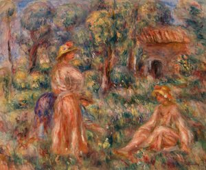 Jeunes filles dans un paysage