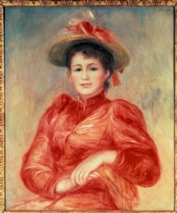 Jeune femme au corsage rouge - Pierre Auguste Renoir