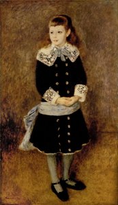La fillette a la ceinture bleue … (oil on canvas) - Pierre Auguste Renoir