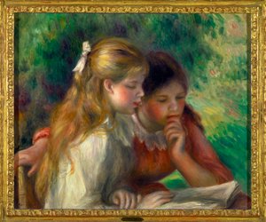 La lecture. Deux petites filles en pleine lecture. Peinture de Pierre Auguste Renoir (1841-1919) 1892 Paris, musée du Louvre - Pierre Auguste Renoir
