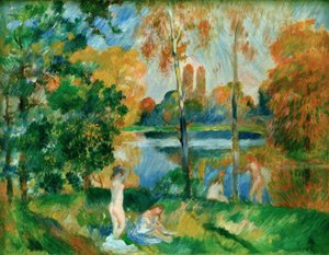 Paysage avec baigneuses