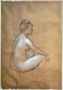 Baigneuse assise