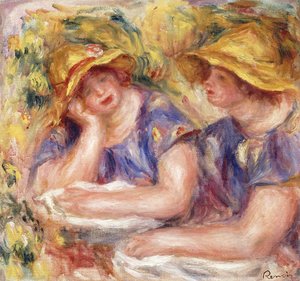Deux femmes en robes bleues - Pierre Auguste Renoir