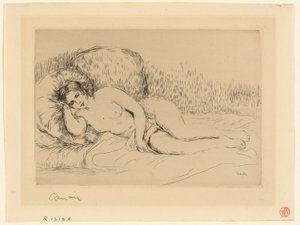Femme allongée, à gauche