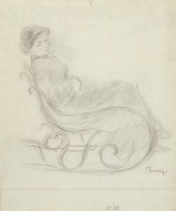 Femme assise sur une chaise (recto) ; Femme sur une chaise, vue de dos (verso) - Pierre Auguste Renoir