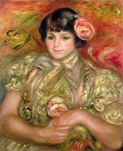 Femme avec une rose